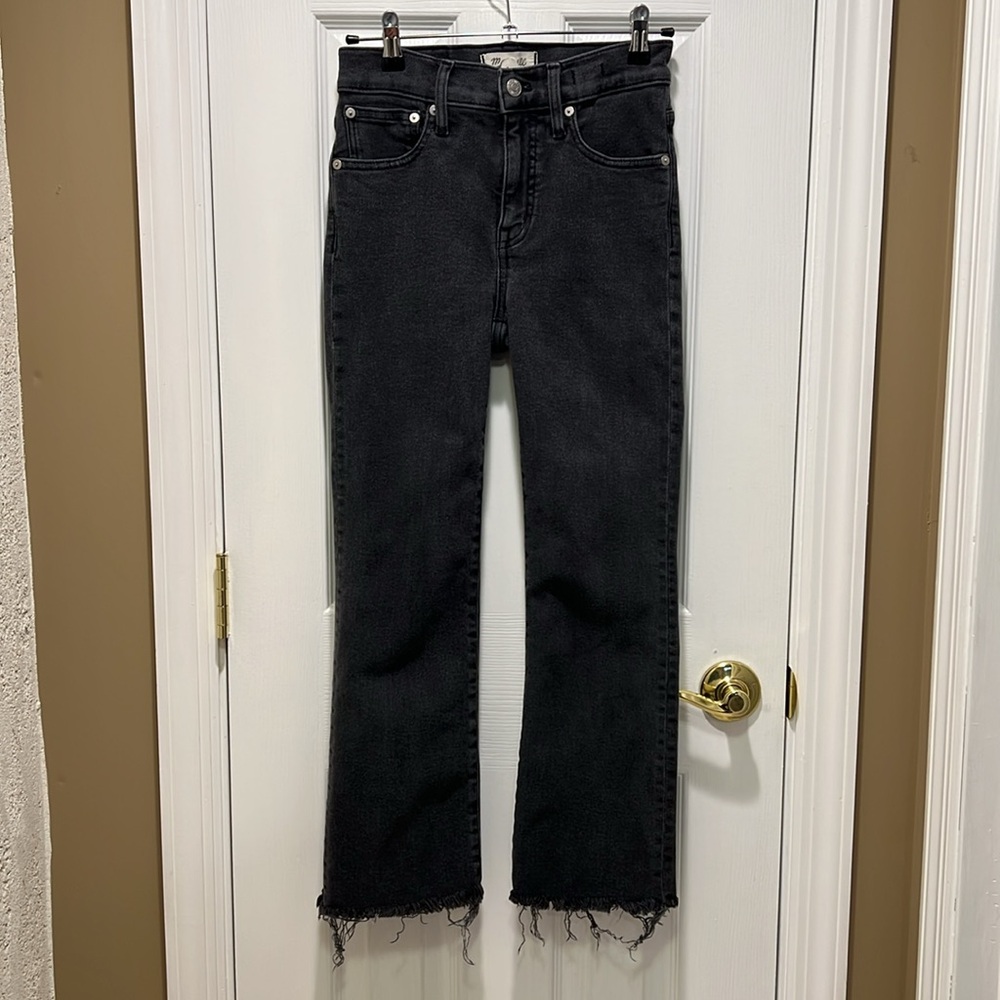 Madewell Cali Demi-Boot Jeans - Raw Hem Black Size 26